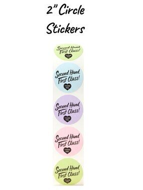 200 Poshmark Seller Packaging Stickers – Second Hand First Class 2x2inch Circle